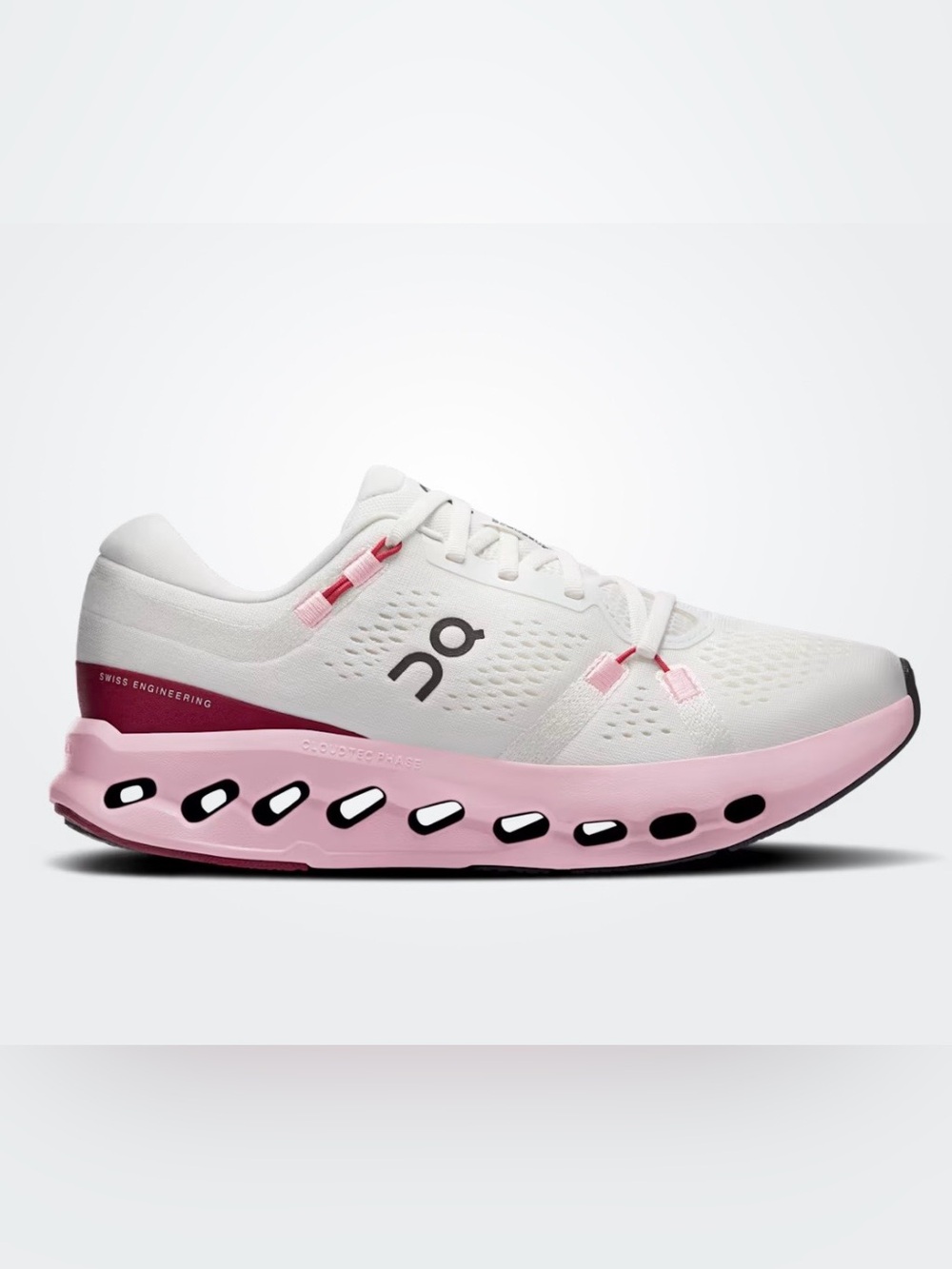 On Running Women's White & Pink Cloudsurfer Running Shoe